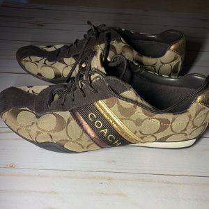 Coach sneakers gold brown